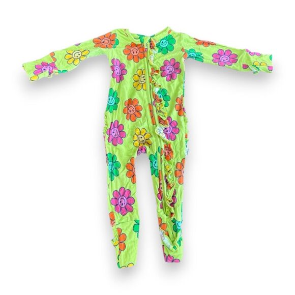 Gigi and Max Neon Bamboo Ruffle Zippy "Ashleigh" 3-6 Months - Picture 1 of 3